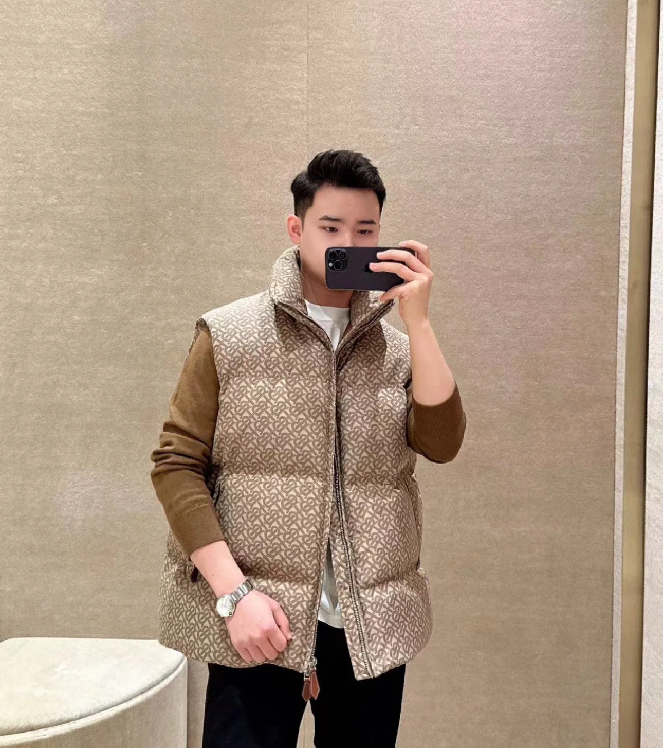 Feather puff vest