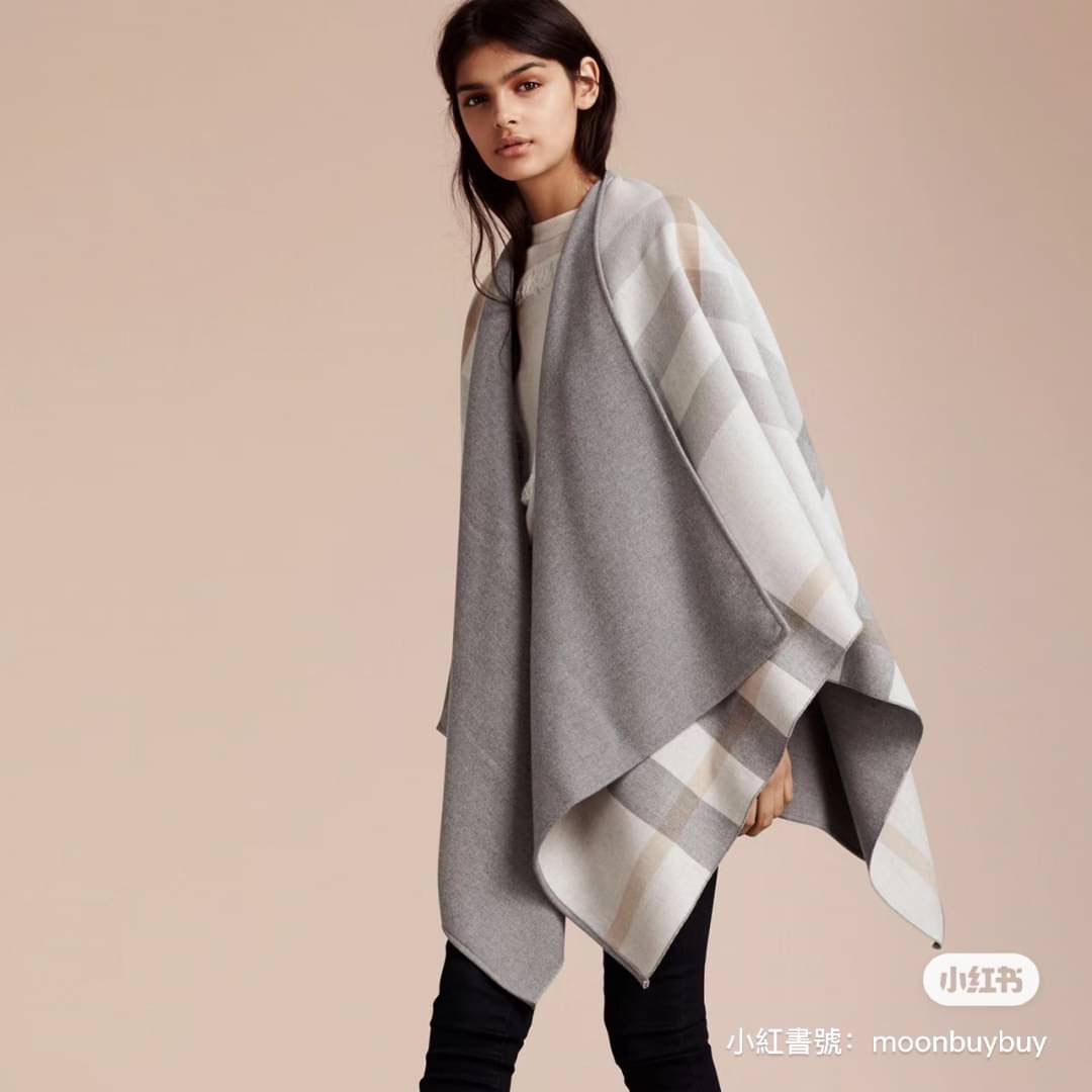 Beige Checker wool shawl