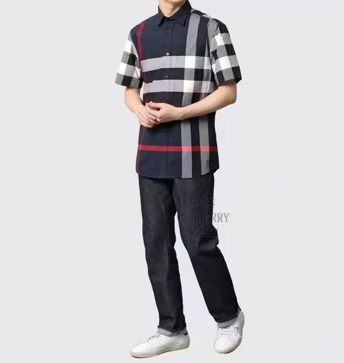 Navy Checker shirt