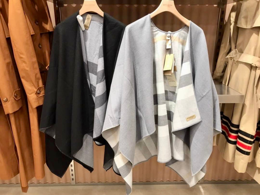Beige Checker wool shawl