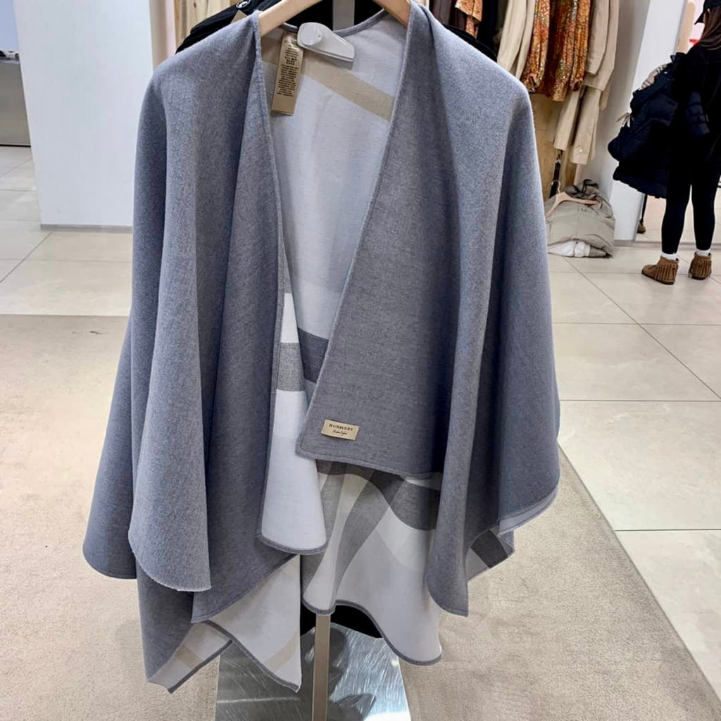 Beige Checker wool shawl