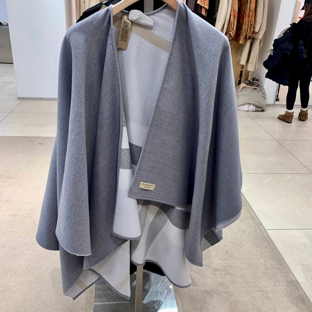 Beige Checker wool shawl